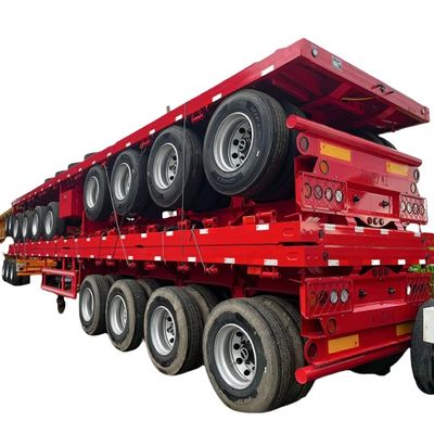 acheter 4 axes 3 axes 20 pieds 40 pieds conteneur plat châssis semi-remorque avec serrures de conteneur à vendre online manufacture