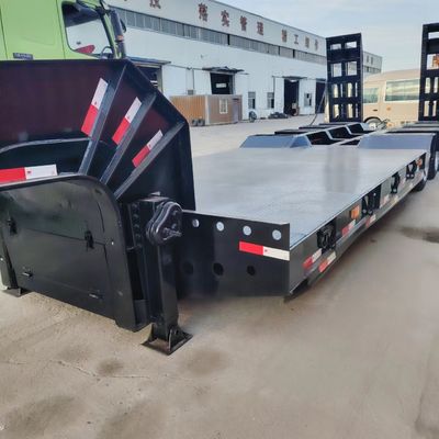 acheter Nouvelle remorque à 3 essieux basse capacité de transport bulldozer à coude basse taille semi-remorque à suspension mécanique online manufacture