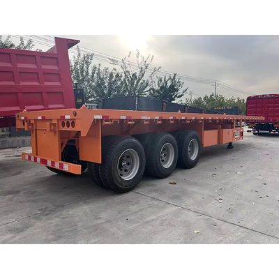 acheter Container de transport à chaud de 20 pieds 40 pieds 3 axes semi-remorque à plaque plate avec 12,5 * 2,5 * 1,55m 12r22.5 personnalisé online manufacture