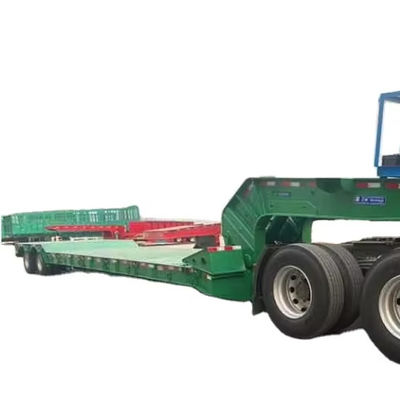 Un bon prix. Trailers à roues basses à chargement avant à 4 essieux 120 tonnes détachables à col d'oie hydraulique amovible à plafond bas pour le Kenya en ligne