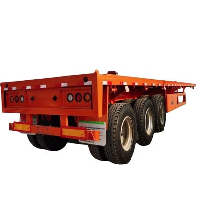 Un bon prix. Commercial 3 axes extensible 40ft 60 tonnes plat semi-remorque, plate-forme semi-remorque pour le tracteur camion et le transport de marchandises en ligne
