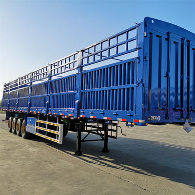 Un bon prix. 3/4 essieu 60/80 tonnes 12R20 Pneumatique Fermeture de chargement de bétail Semi-remorque remorque de transport d'animaux avec système de freinage double ligne en ligne